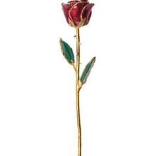 Cargar imagen en el visor de la galería, Lacquered and Gold Trimmed Rose - Red
