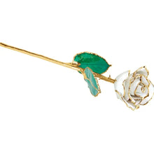 Load image into Gallery viewer, Lacquered and Gold Trimmed Rose - White