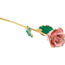 Load image into Gallery viewer, Lacquered and Gold Trimmed Rose - Pink