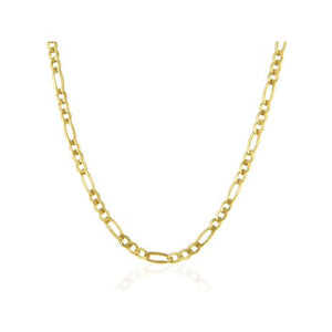 22" Figaro Chain - Gold over Silver .925 - 3.4mm