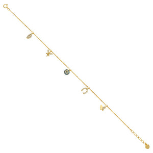 Dangling Charm Chain Bracelet - 7+1"