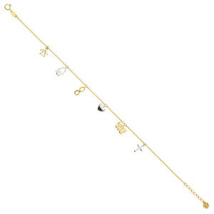 Dangling Charm Chain Bracelet - 7+1"