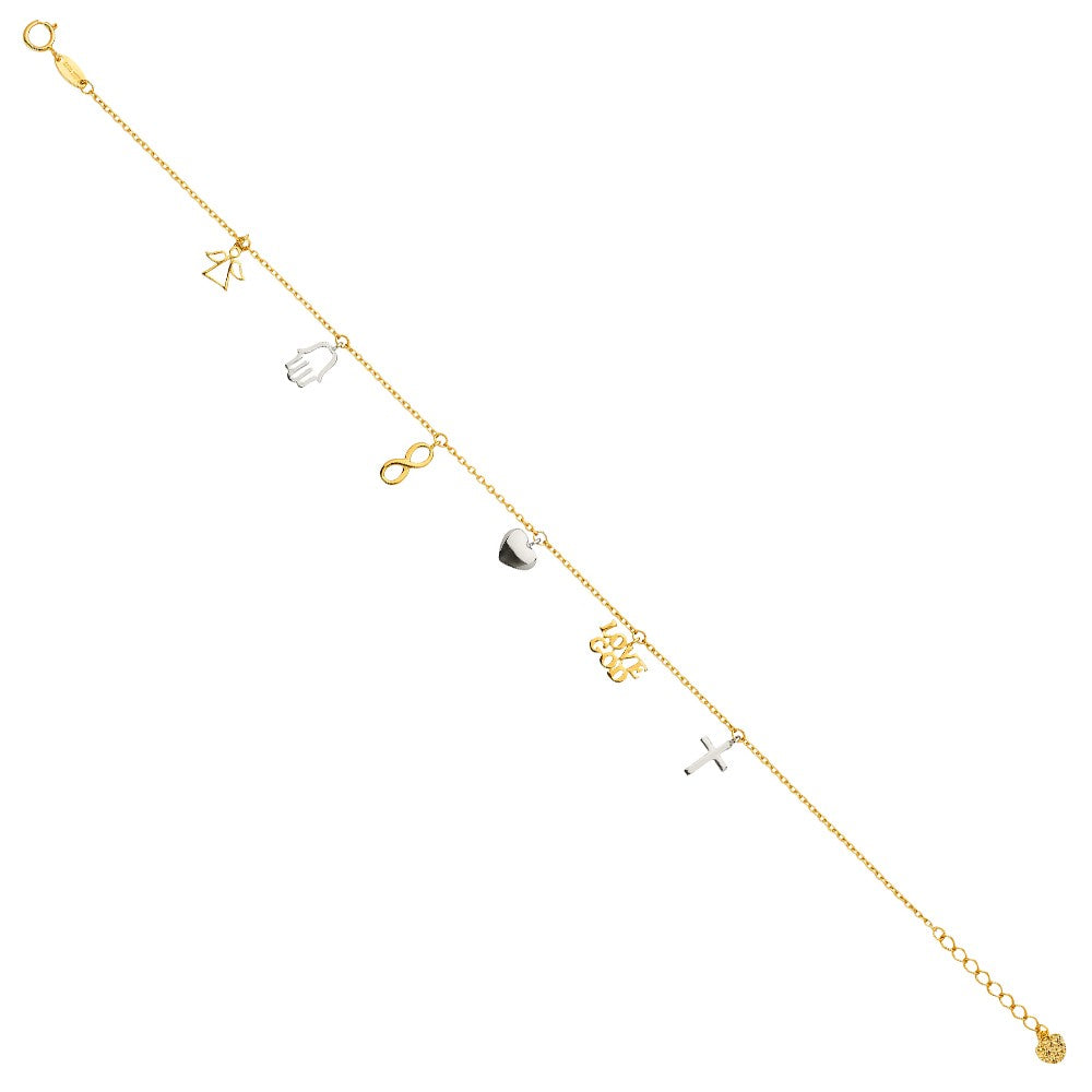 Dangling Charm Chain Bracelet - 7+1