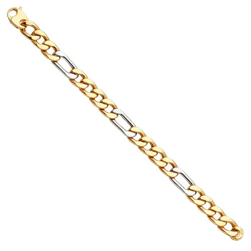 2T Figaro Link Bracelet - 7.75