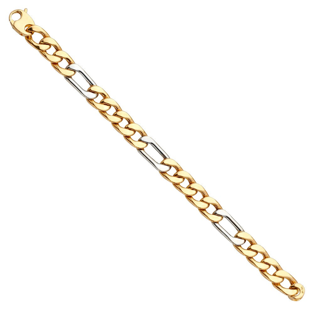 2T Figaro Link Bracelet - 7.75
