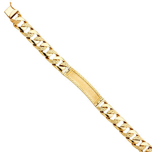 Nugget Cuban Link, Greek ID Bracelet - 8.5"