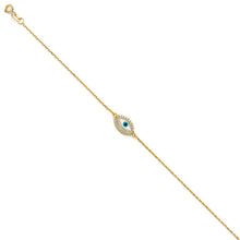 Load image into Gallery viewer, Evil Eye Chain Bracelet - 7+1&quot;