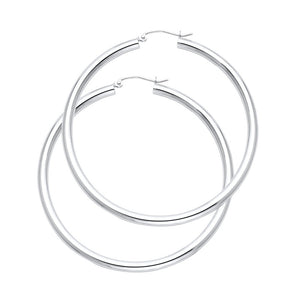 Big Plain Hoop Earrings - 3mm/D. 45mm