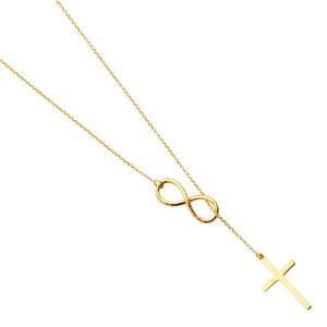 Infinity + Cross Necklace - 17+1"