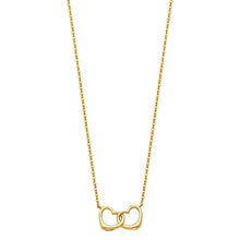 Load image into Gallery viewer, Interlocking Double Heart Necklace - 17+1&quot;
