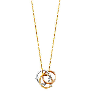 3C Rings Necklace - 17+1"