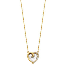 Load image into Gallery viewer, 2T CZ Heart Necklace - 17+1&quot;