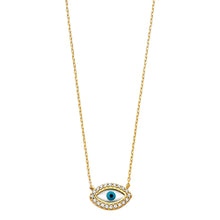 Load image into Gallery viewer, Evil Eye Necklace - 17+1&quot;