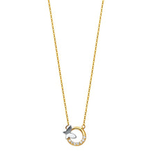 Load image into Gallery viewer, Butterfly and Circle Necklace - 17+1&quot;