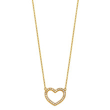 Load image into Gallery viewer, Heart CZ Necklace - 17+1&quot;