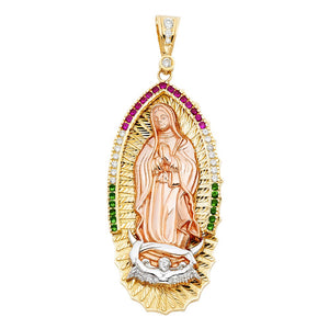 3C Mexican Colors Stones Guadalupe Pendant - 2 Sizes