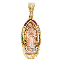 Load image into Gallery viewer, 3C Mexican Colors Stones Guadalupe Pendant - 2 Sizes