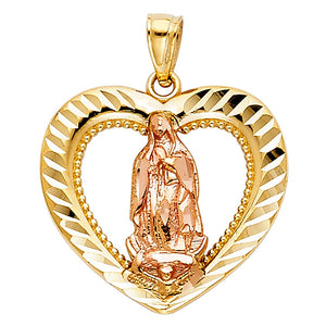 2T Heart Guadalupe Pendant - H.20mm