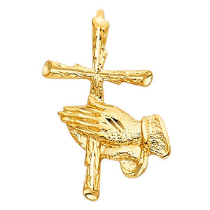 Praying Hands with Cross Pendant