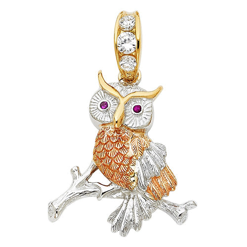 3C Owl Pendant - H. 30mm/ W. 29mm