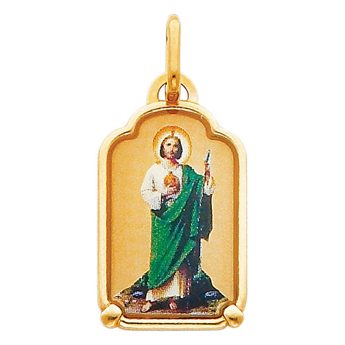 St. Jude Enamel Picture Religious Pendant - H.21mm