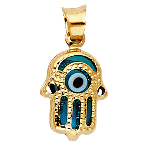 Evil Eye Hamsa Pendant - H. 11mm/W. 9mm