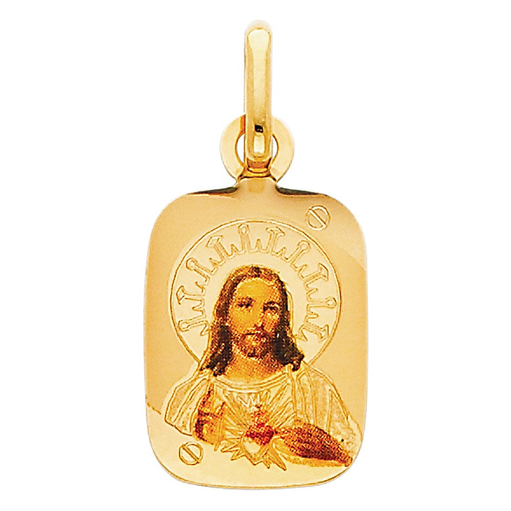 Jesus Heart Enamal Picture Pendant - H.18mm – PM Jewelers