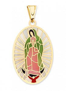 Guadalupe Stained Glass Pendant - H.30mm- Oval