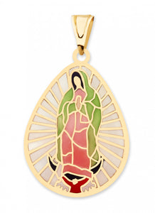Guadalupe Stained Glass Pendant - H.30mm-Tear Drop