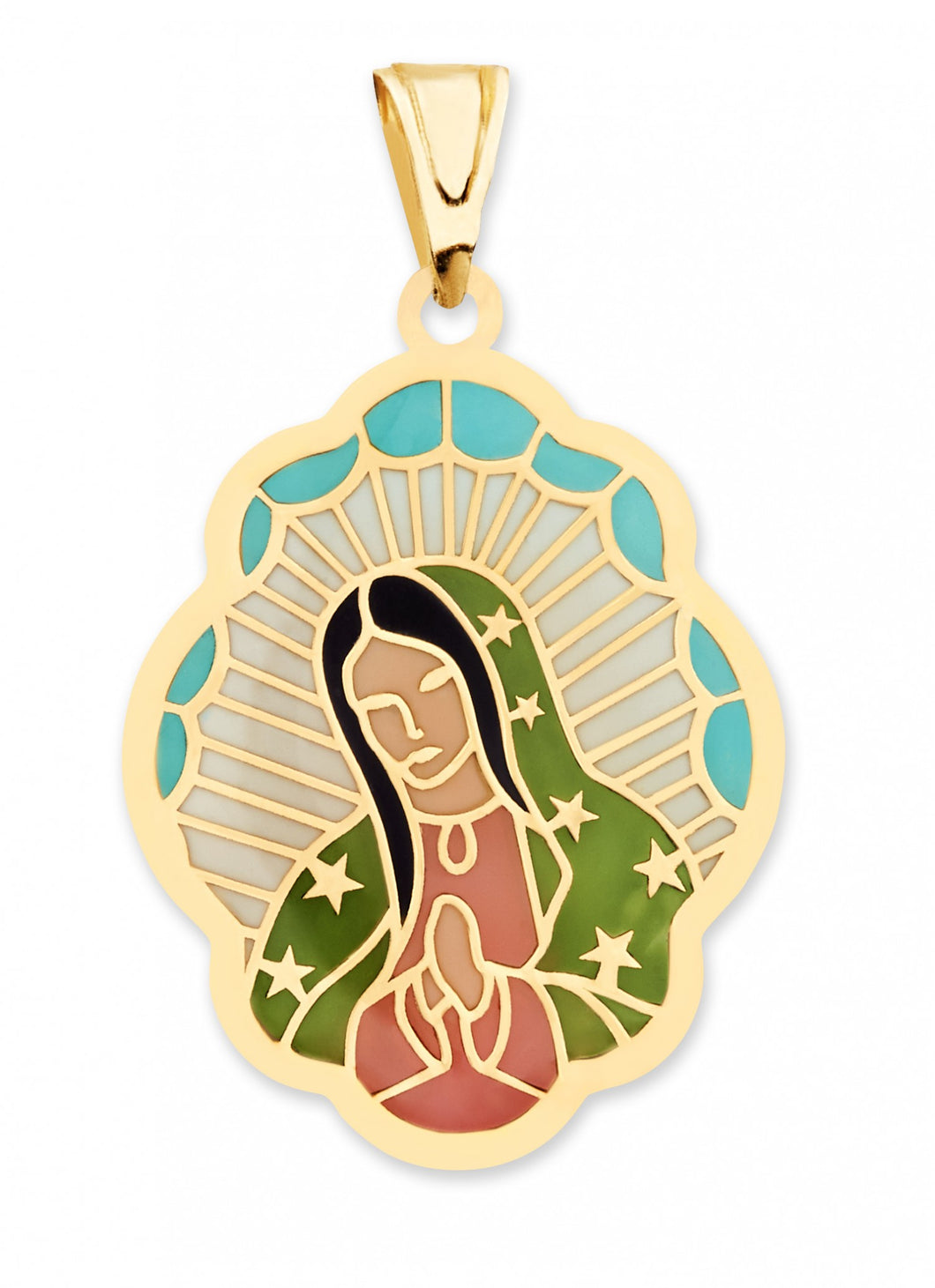 Guadalupe Stained Glass Pendant - H.25mm