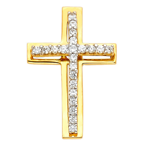 Cross Pendant With - CZ