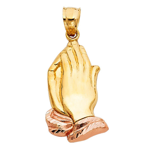 Two Tone Praying Hands Pendant