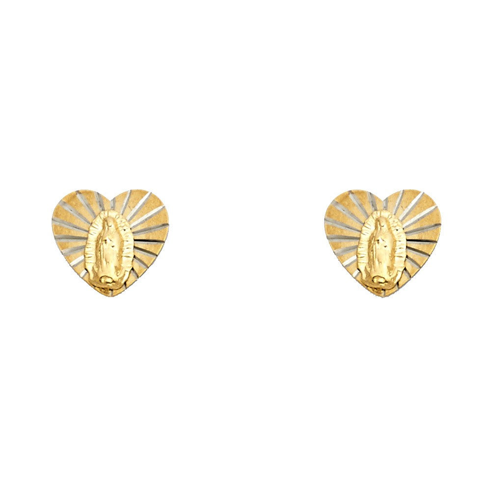 Heart Guadalupe Stud Earrings w/Screw